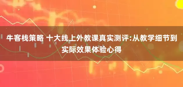 牛客栈策略 十大线上外教课真实测评:从教学细节到实际效果体验心得